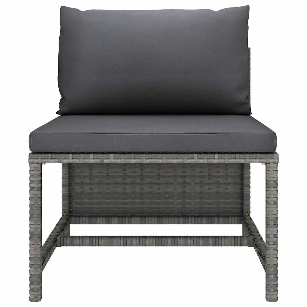 Garden Lounge Set 9 Piece Poly Rattan Outdoor Furniture Grey Cushions Modular
