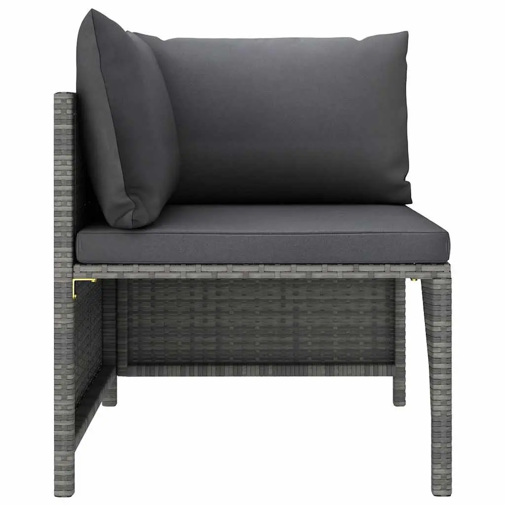 Garden Lounge Set 10 Piece Poly Rattan Outdoor Furniture with Cushions Grey