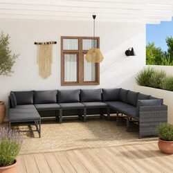 Your Friendly 11-Piece Grey Outdoor Lounge Set Awaits