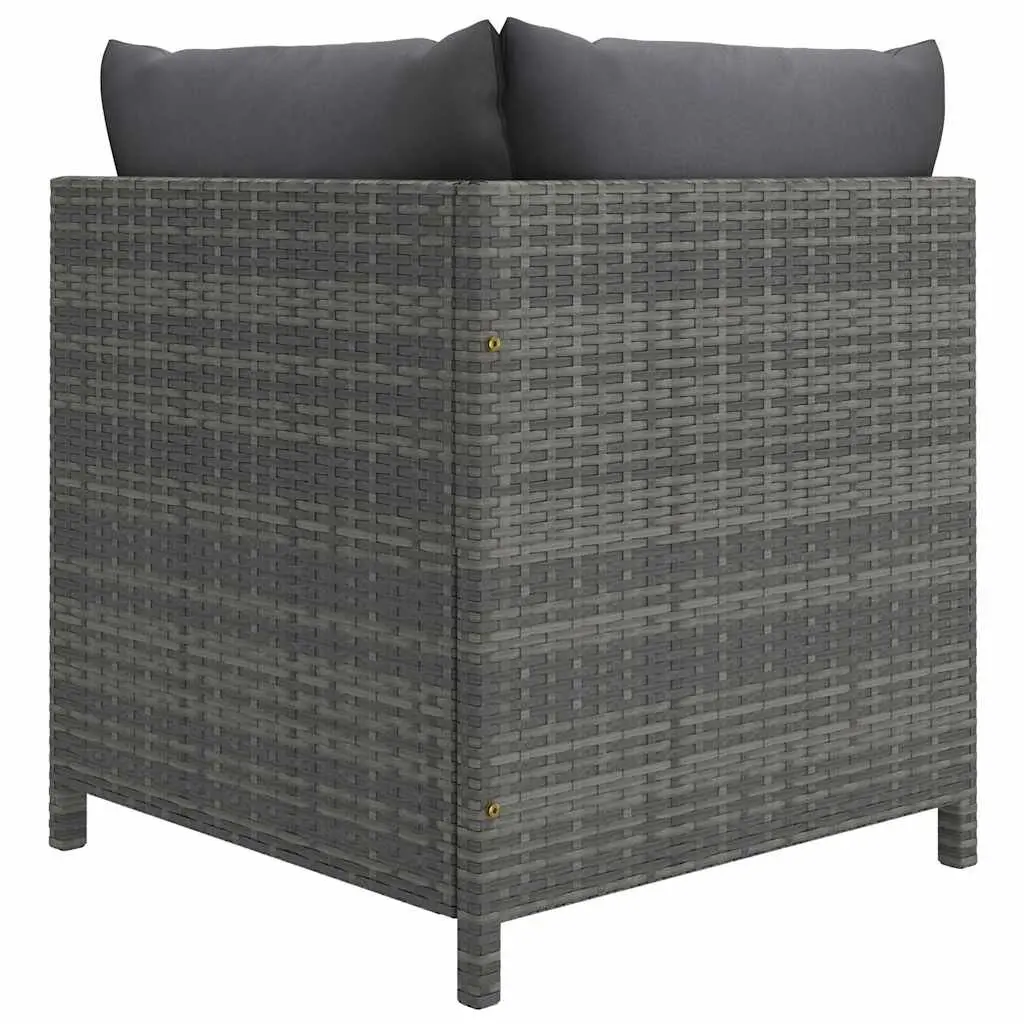 Garden Lounge Set 12 Piece Poly Rattan Outdoor Furniture Grey Modular Cushions