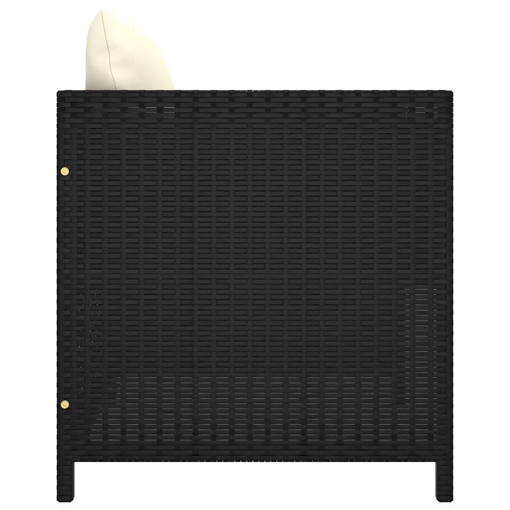 Garden Lounge Set 5 Piece Poly Rattan Outdoor Furniture Black with Cushions