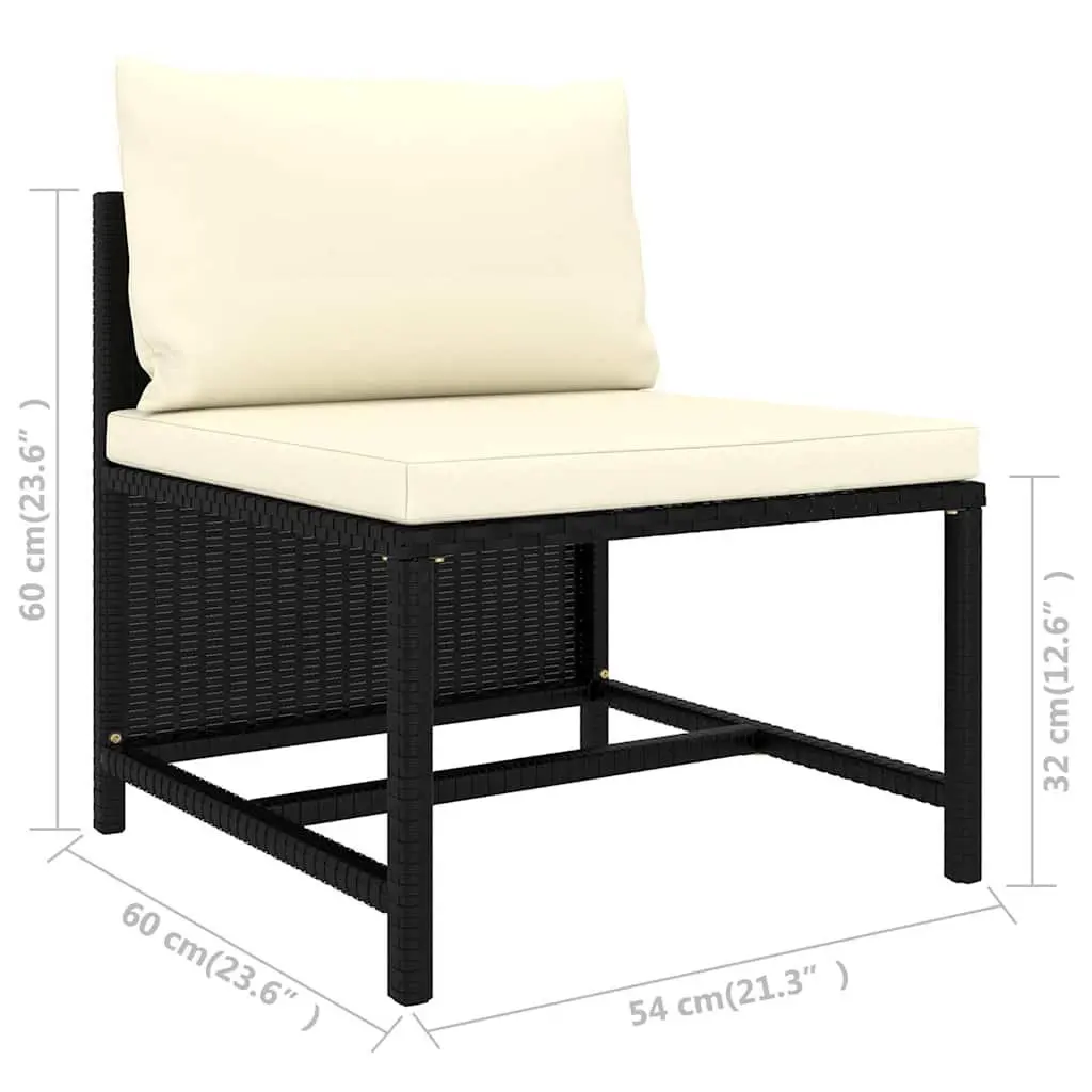 7 Piece Outdoor Garden Lounge Set with Cushions Poly Rattan Modular Furniture