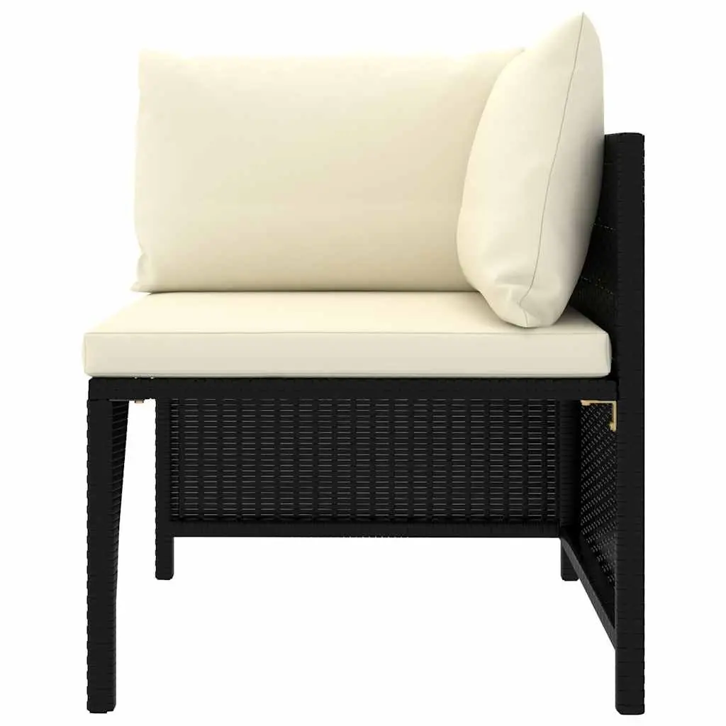 Garden Lounge Set 8 Piece Poly Rattan Outdoor Furniture Black Cushions Modular
