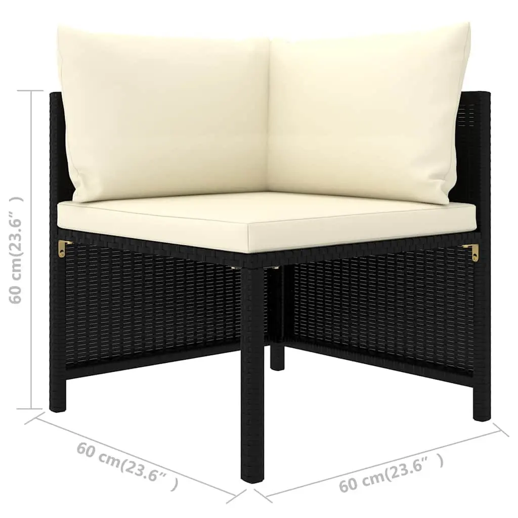 Garden Lounge Set 9 Piece Outdoor Furniture Poly Rattan Black Modular Patio