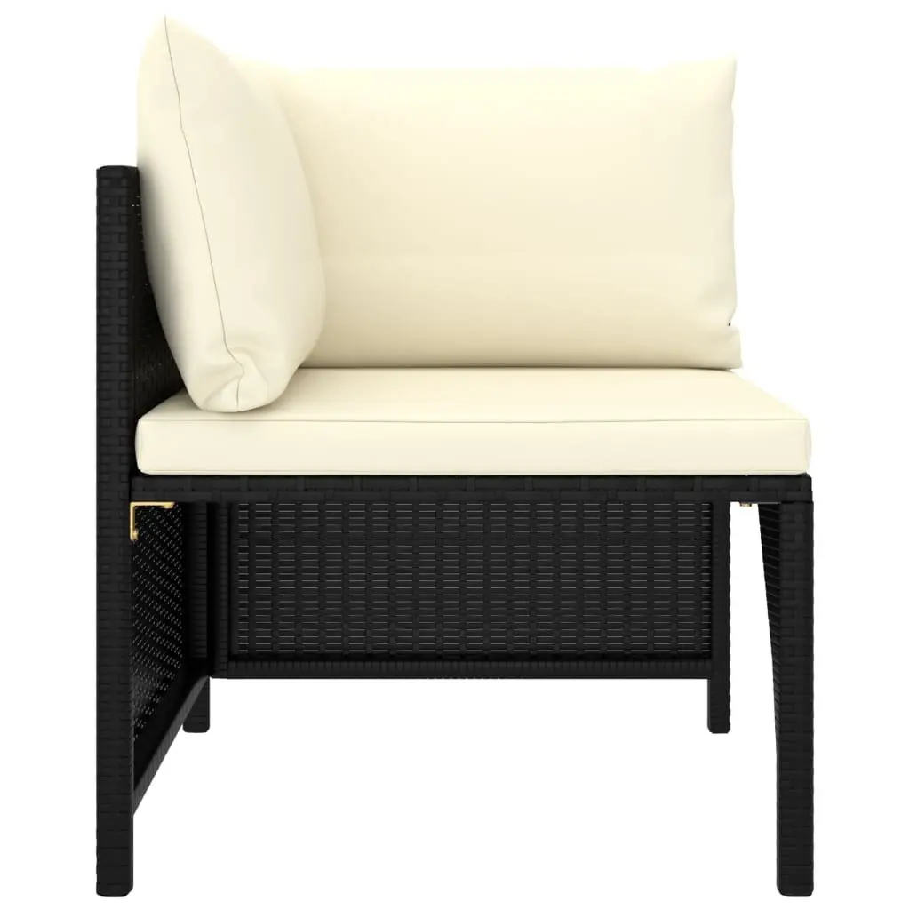 Garden Lounge Set 10 Piece Outdoor Furniture Poly Rattan Cushions Black