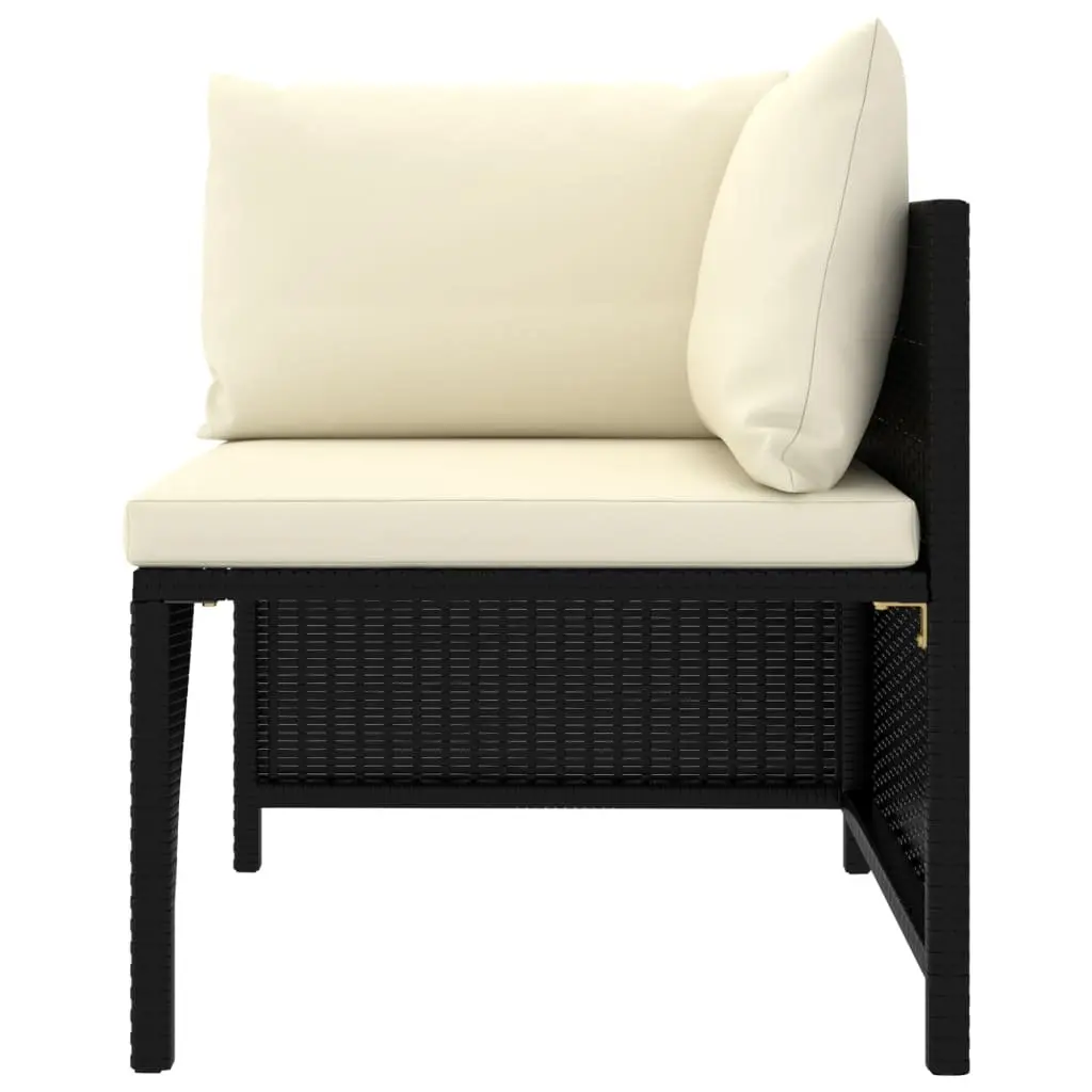 Garden Lounge Set 10 Piece Outdoor Furniture Poly Rattan Cushions Black