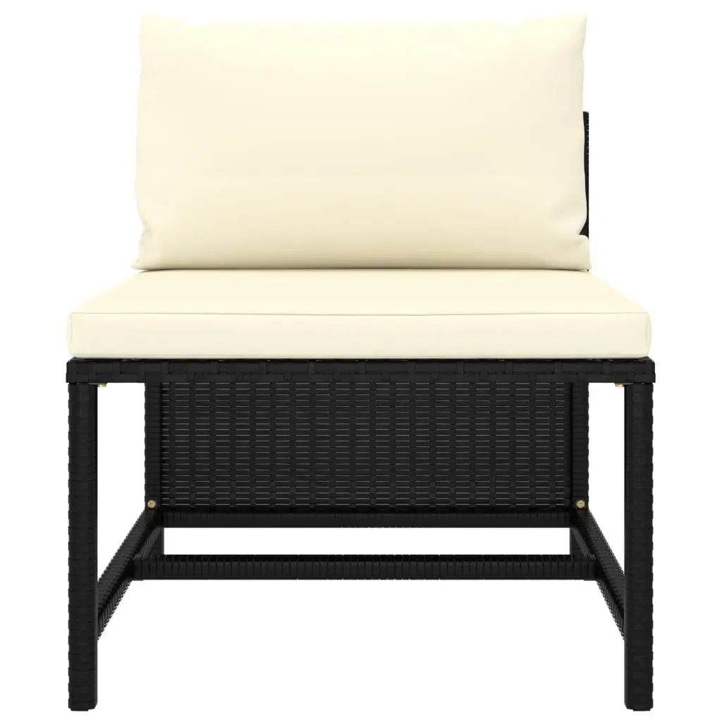 Garden Lounge Set 10 Piece Outdoor Furniture Poly Rattan Cushions Black