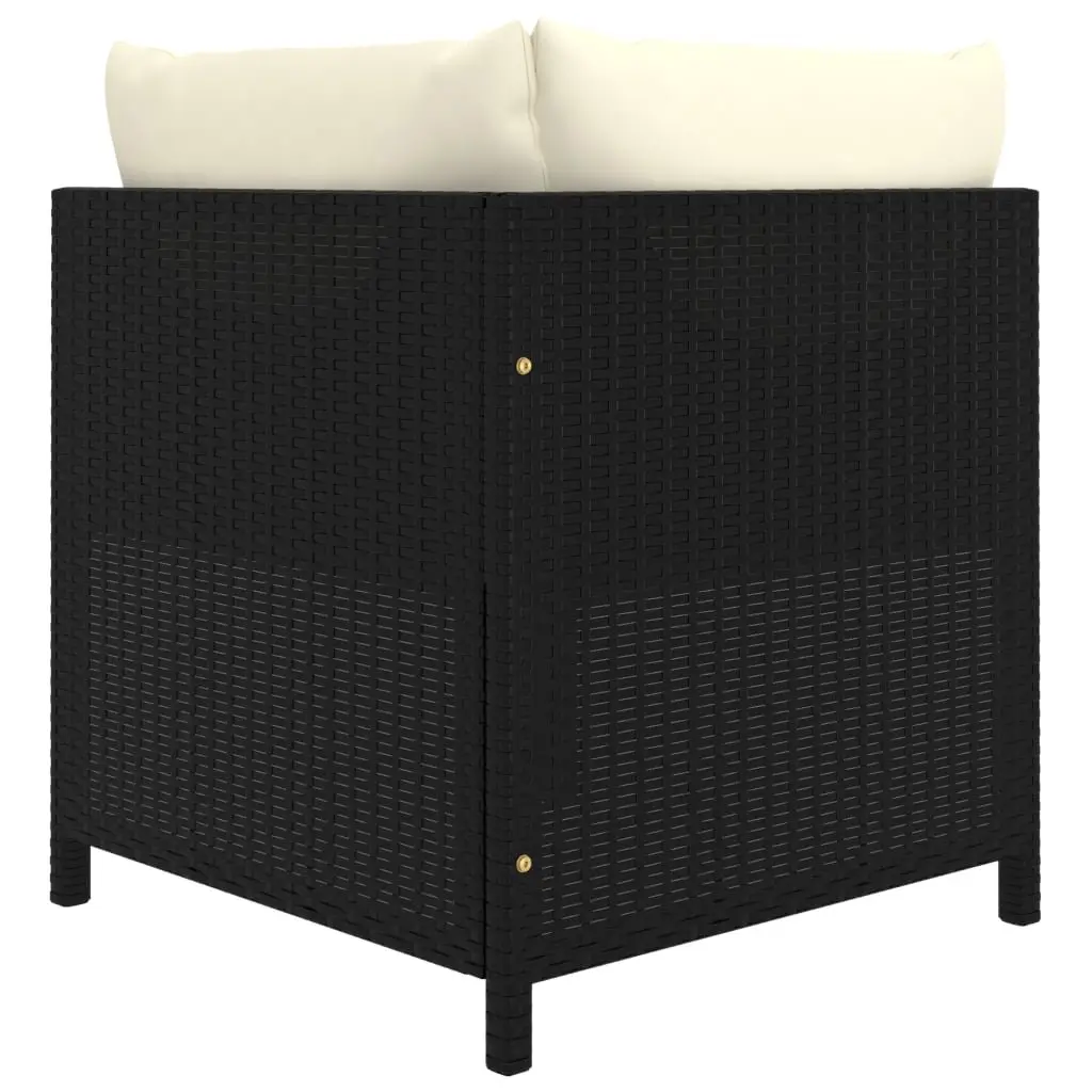 Garden Lounge Set 10 Piece Outdoor Furniture Poly Rattan Cushions Black