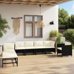 Concise 8 Piece Poly Rattan Garden Lounge Set Overview