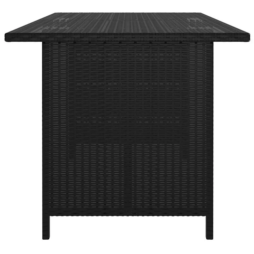 Garden Lounge Set 9 Piece Poly Rattan Outdoor Furniture with Cushions Black