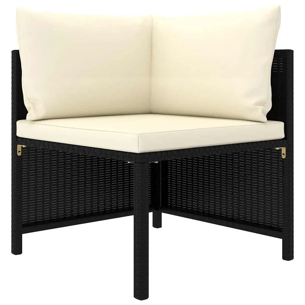 Garden Lounge Set 9 Piece Poly Rattan Outdoor Furniture with Cushions Black