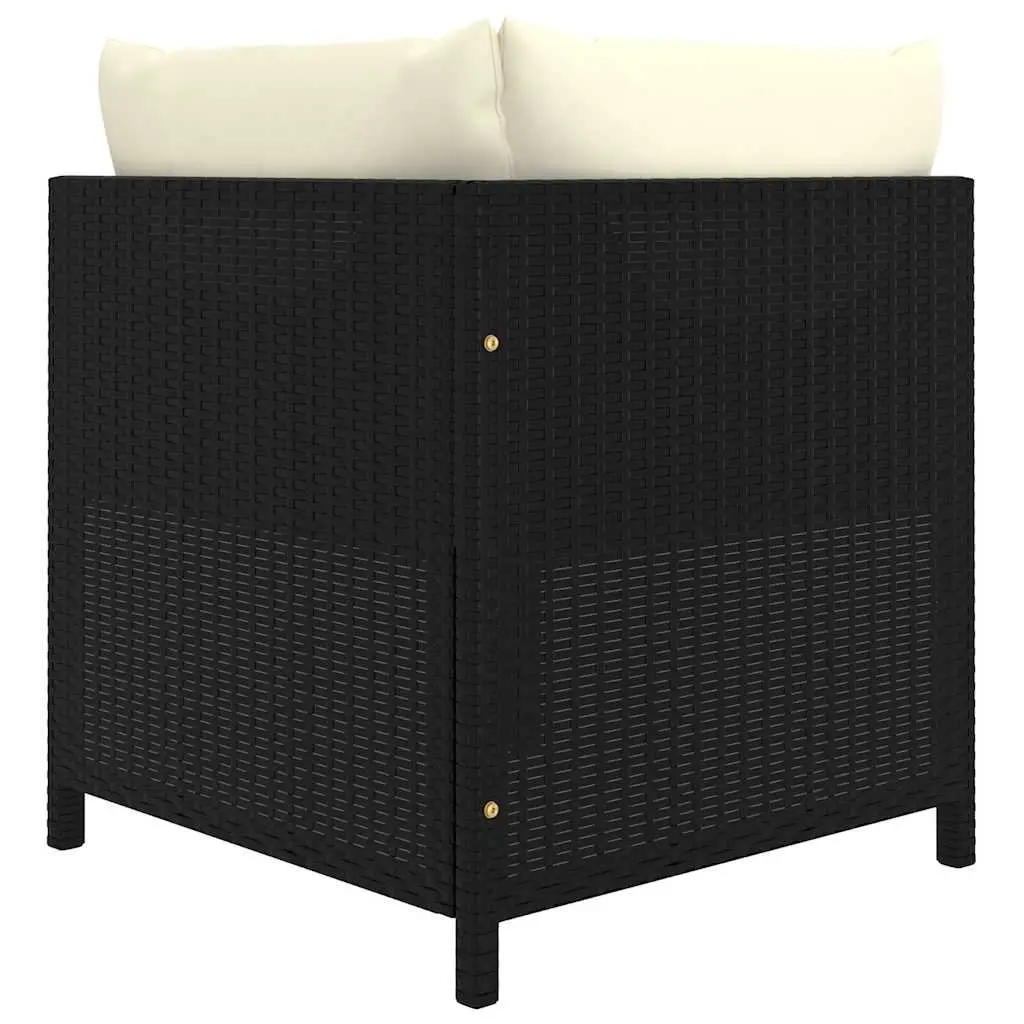 Garden Lounge Set 9 Piece Poly Rattan Outdoor Furniture with Cushions Black