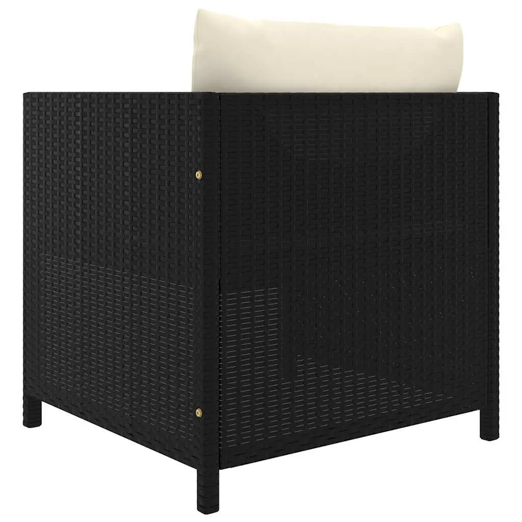Garden Lounge Set 12 Piece Poly Rattan Outdoor Furniture Black with Cushions