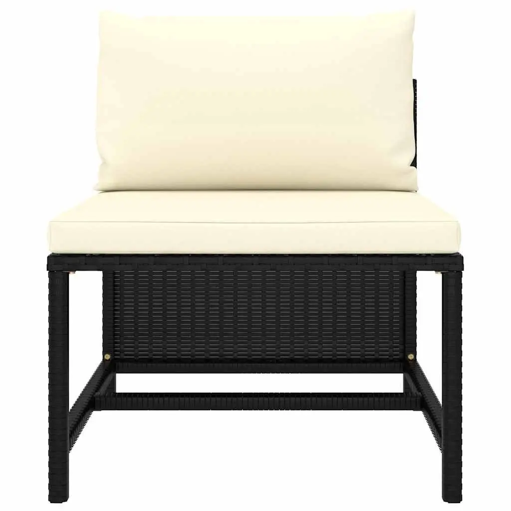 Garden Lounge Set 12 Piece Poly Rattan Outdoor Furniture Black with Cushions