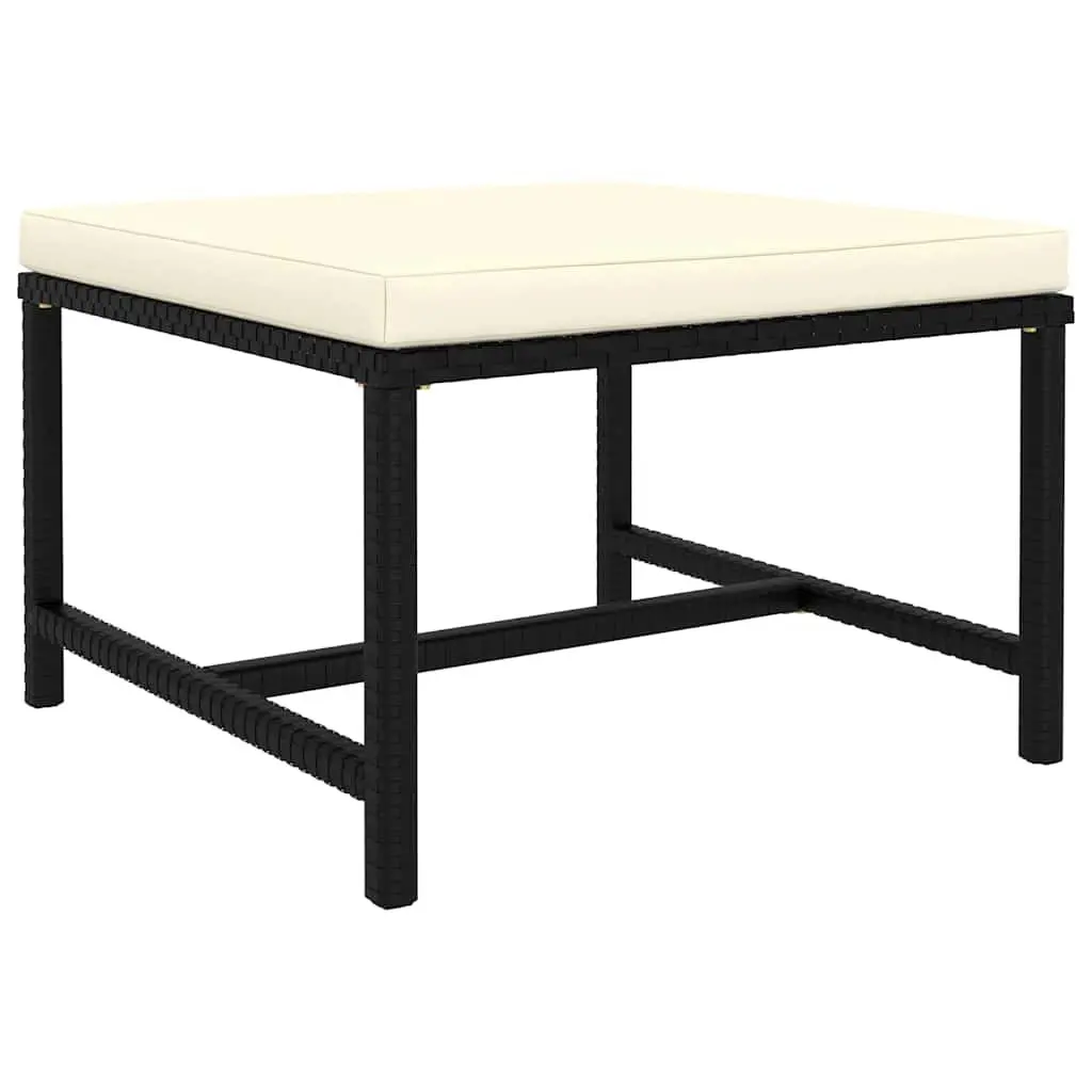 Garden Lounge Set 12 Piece Poly Rattan Outdoor Furniture Black with Cushions