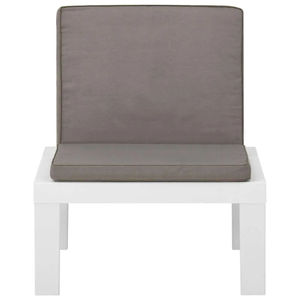 Outdoor Lounge Chairs with Cushions 2 Piece Set White Garden Seating Furniture