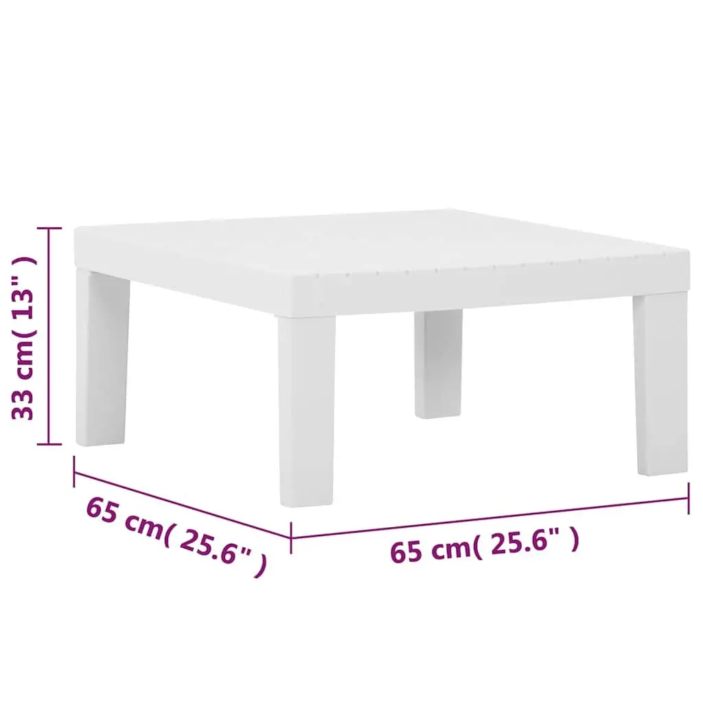4 Piece Outdoor Lounge Set White Cushioned Seating with Sturdy Table