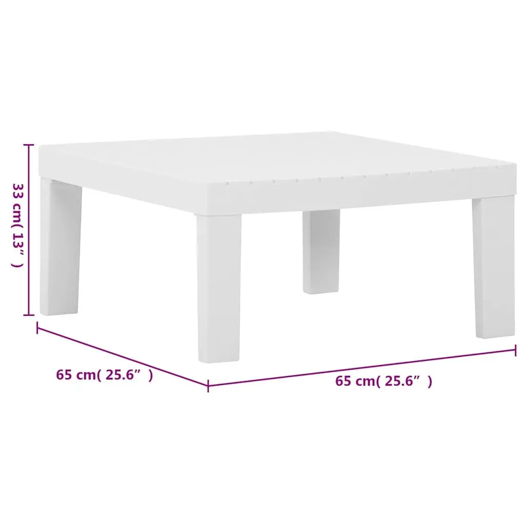 6 Piece Outdoor Lounge Set White Plastic Garden Furniture Patio Seating with