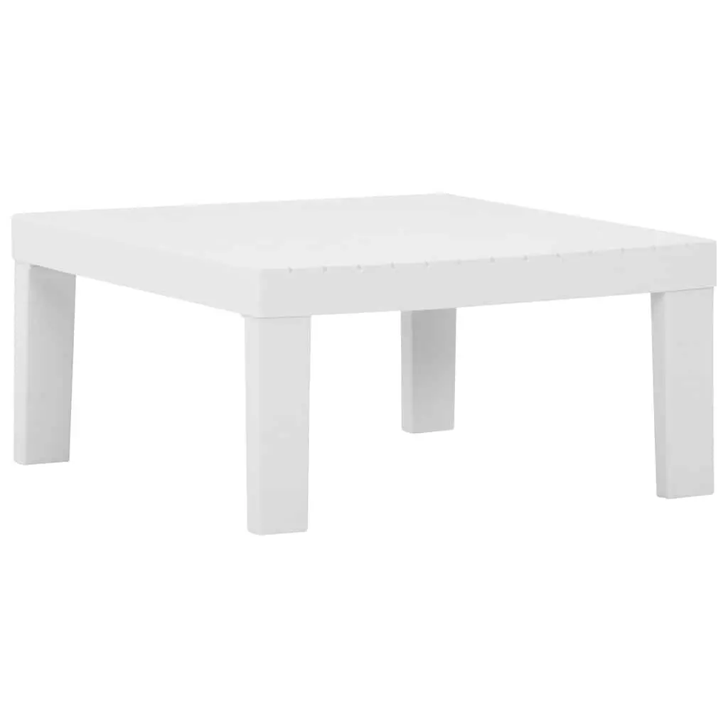 6 Piece Outdoor Lounge Set White Plastic Garden Furniture Patio Seating with