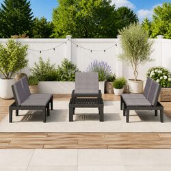 Quality 4-Piece Grey Lounge Set for Outdoor Enjoyment