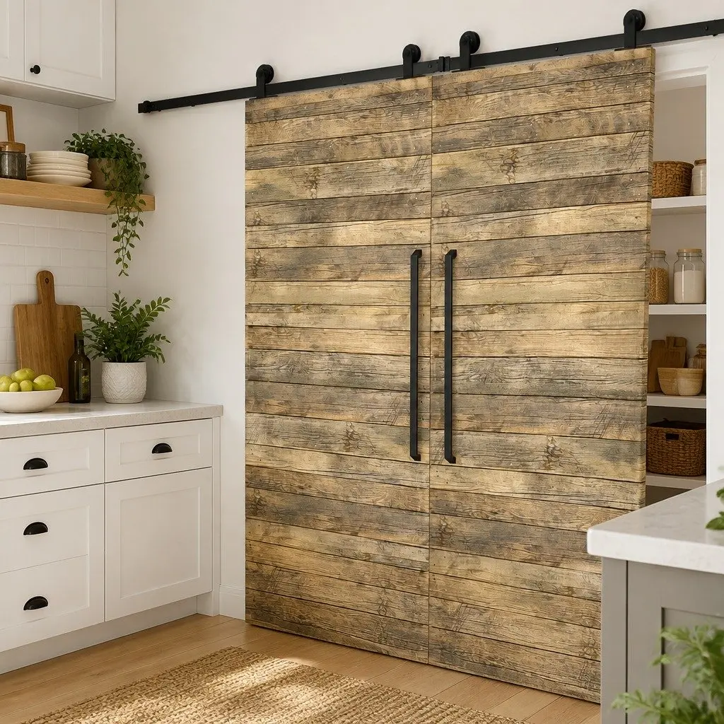 Sliding Door Hardware Kit with Black Finish