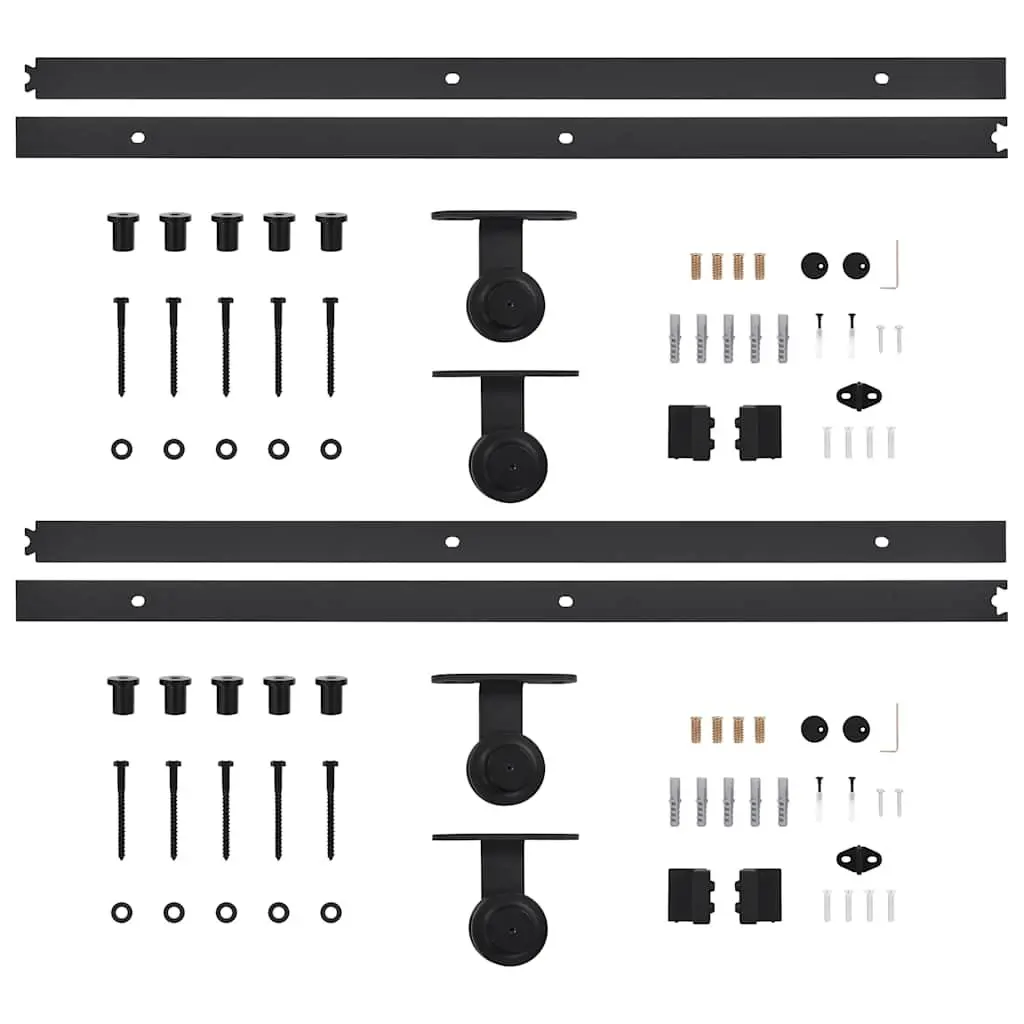 Sliding Door Hardware Kit with Black Finish