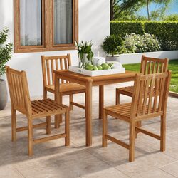 Compact 5-Piece Teak Outdoor Dining Set