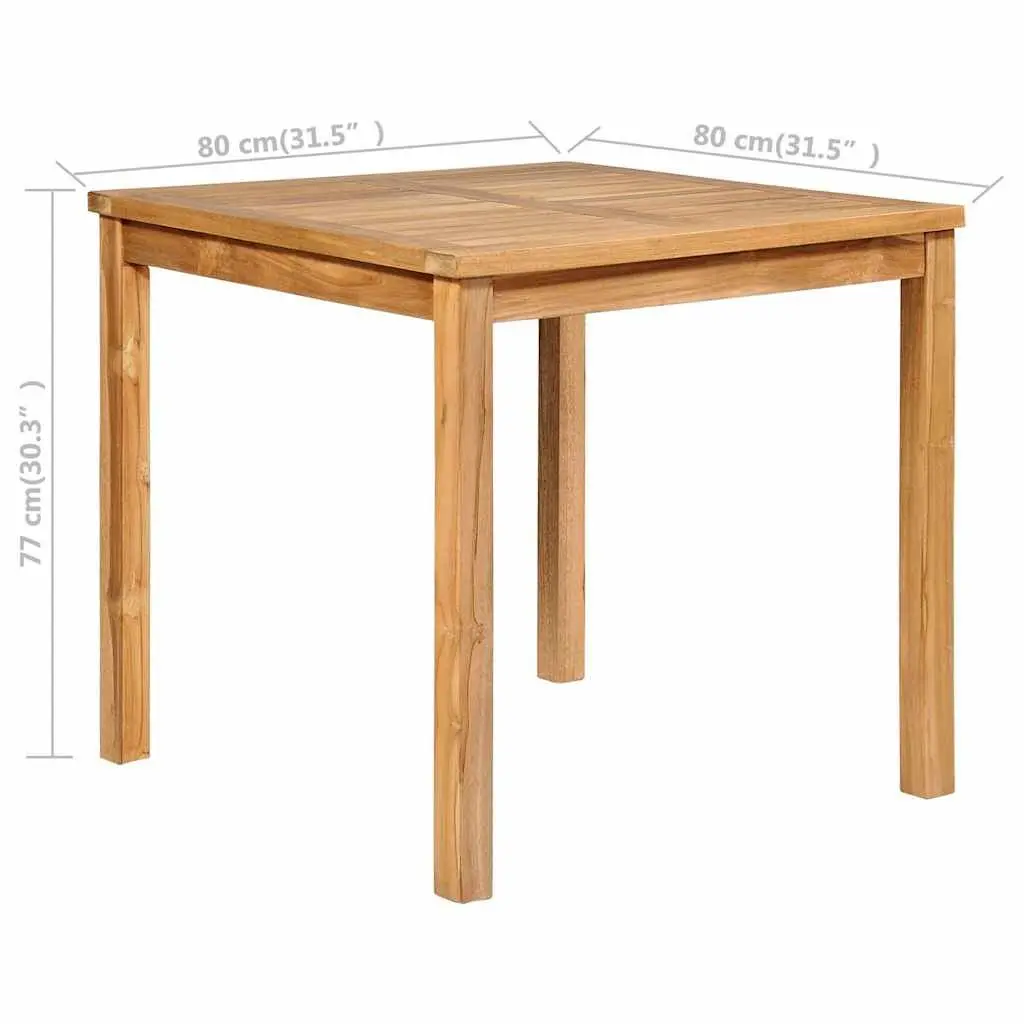 Garden Dining Set 3 Piece Teak Wood Outdoor Patio Table Chairs Brown