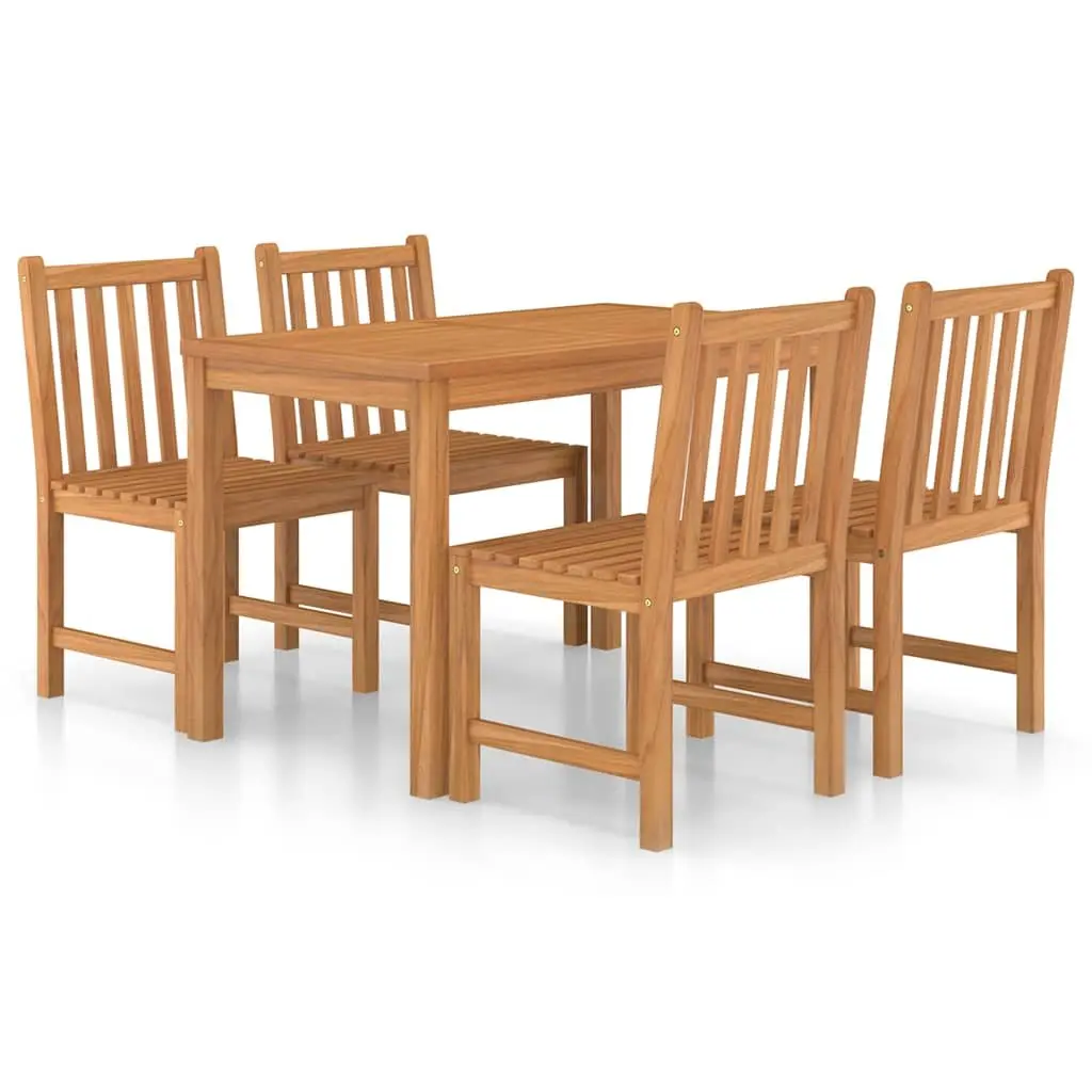Garden Dining Set 5 Piece Outdoor Furniture Teak Wood Table Chairs Patio