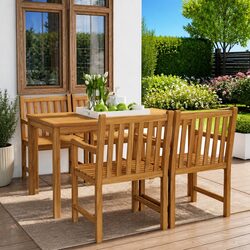 Concise Teak Garden Dining Set: Perfect for Any Space