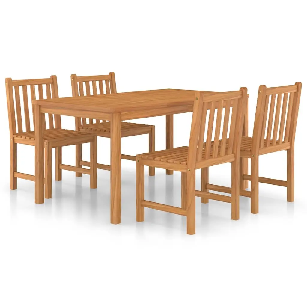 Garden Dining Set 5 Piece Outdoor Furniture Table Chairs Patio Brown Wood