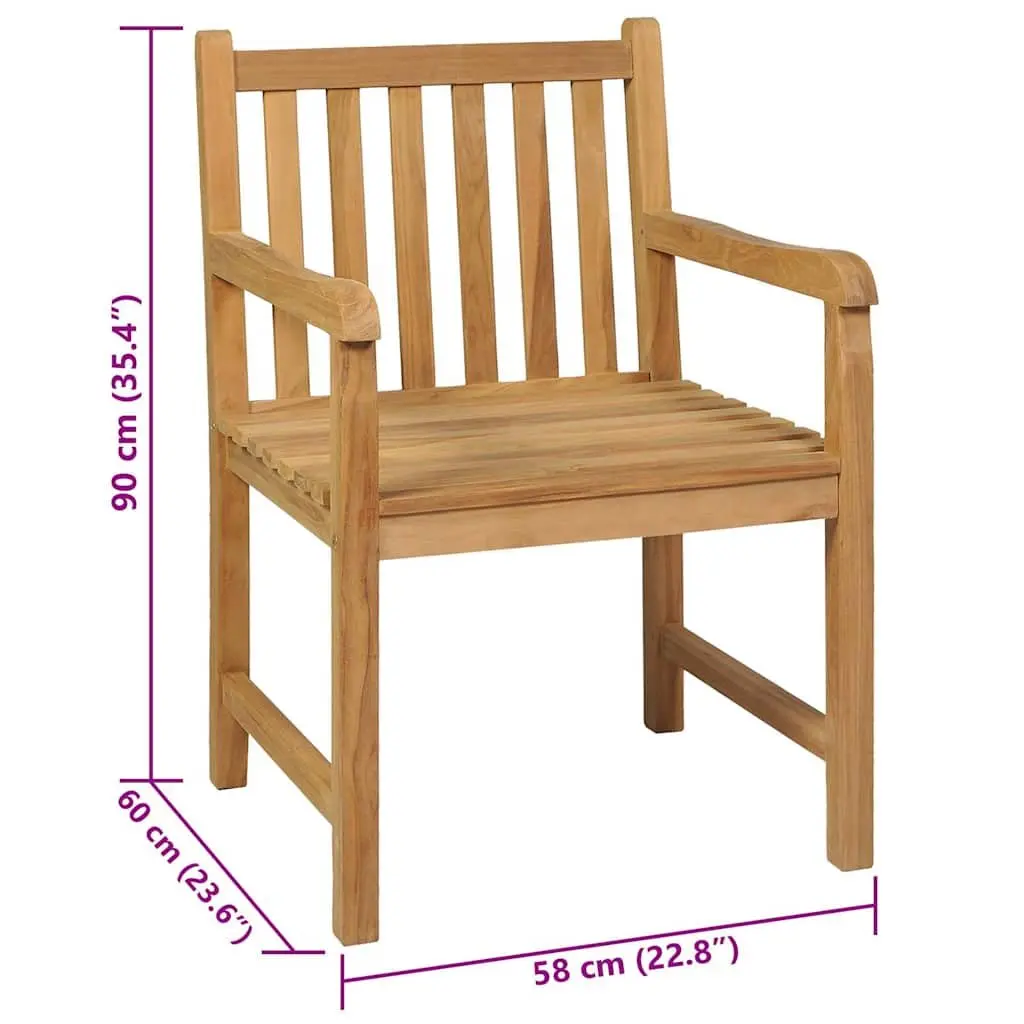 Garden Dining Set 7 Piece Outdoor Furniture Table Chairs Teak Wood Brown