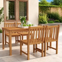 5-Piece Teak Dining Set for Outdoor Spaces