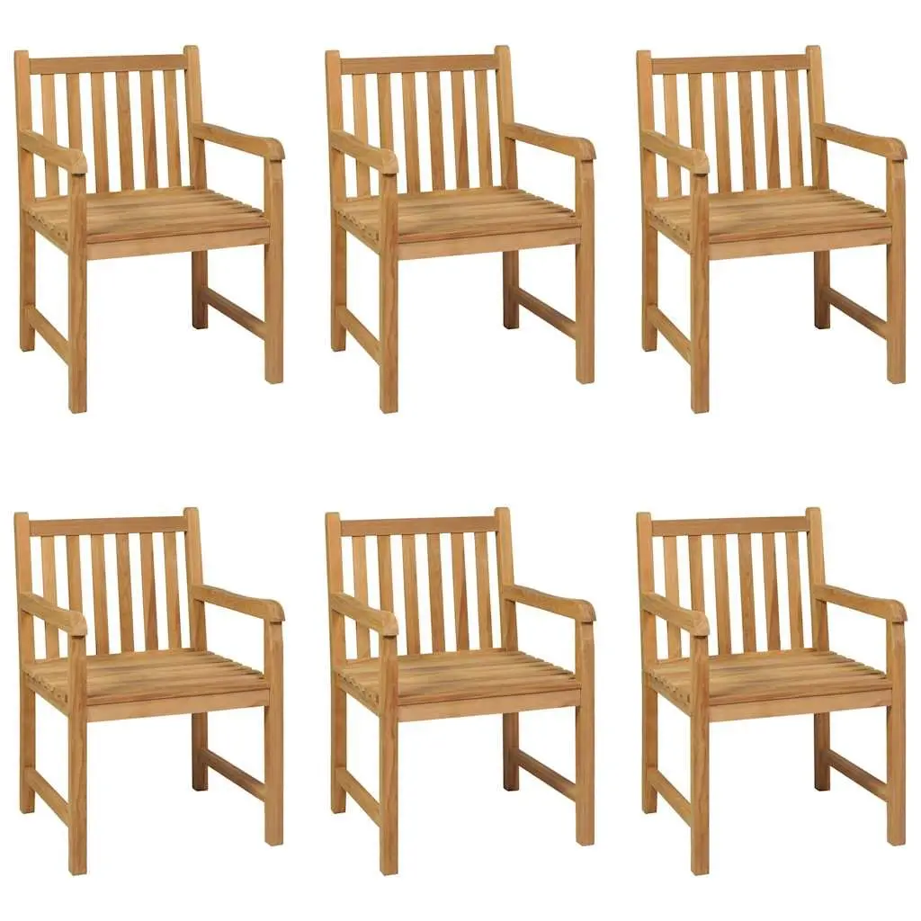 Garden Dining Set 7 Piece Teak Wood Table Chairs Outdoor Patio Furniture Brown