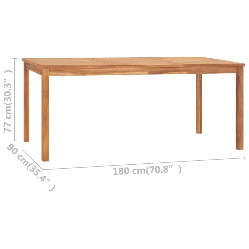 Garden Dining Set 5 Piece Outdoor Table Chairs Brown Solid Teak Wood 180x90cm