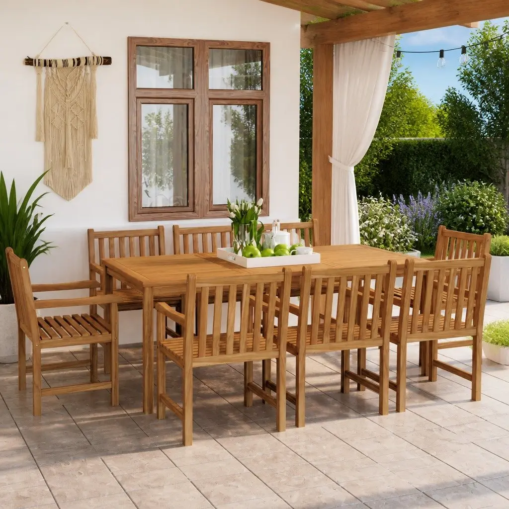 9-Piece Teak Garden Dining Set