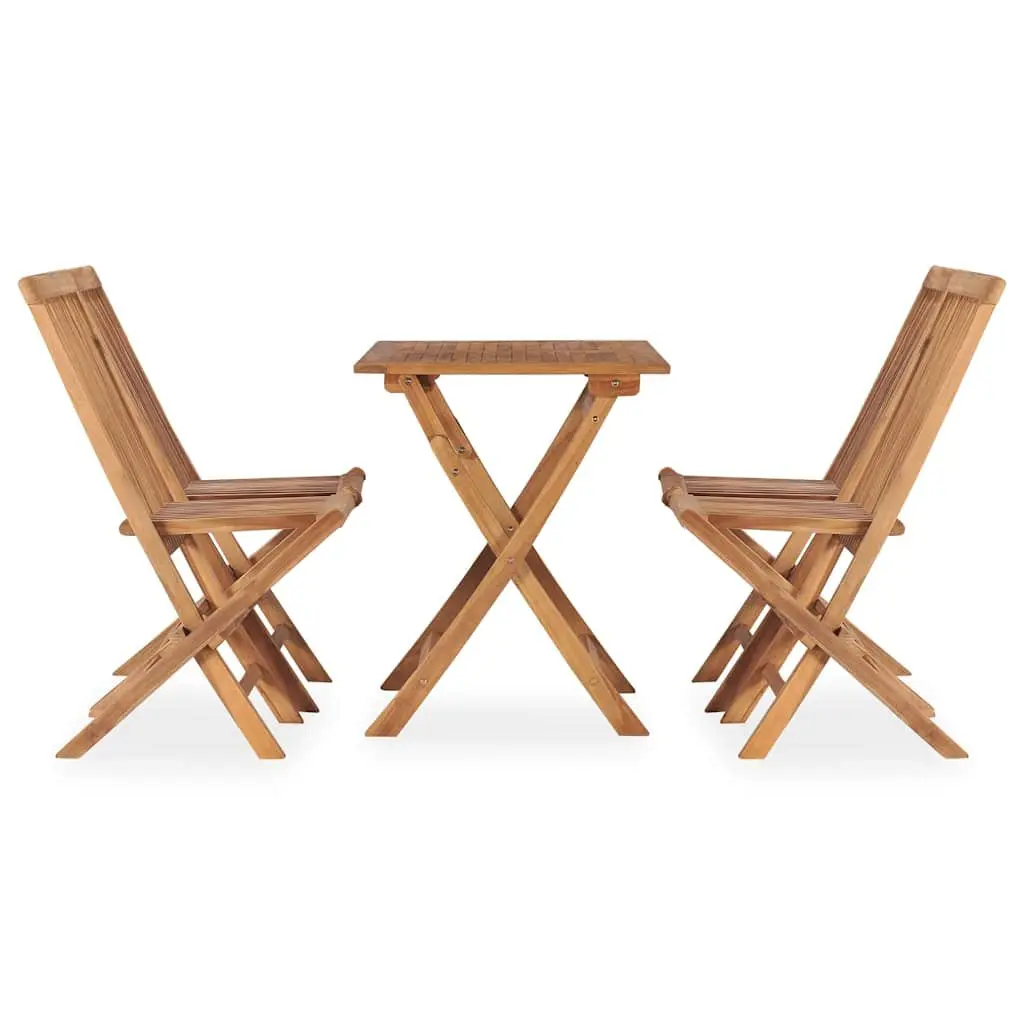5 Piece Folding Outdoor Dining Set Teak Wood Garden Furniture Patio Table Chairs
