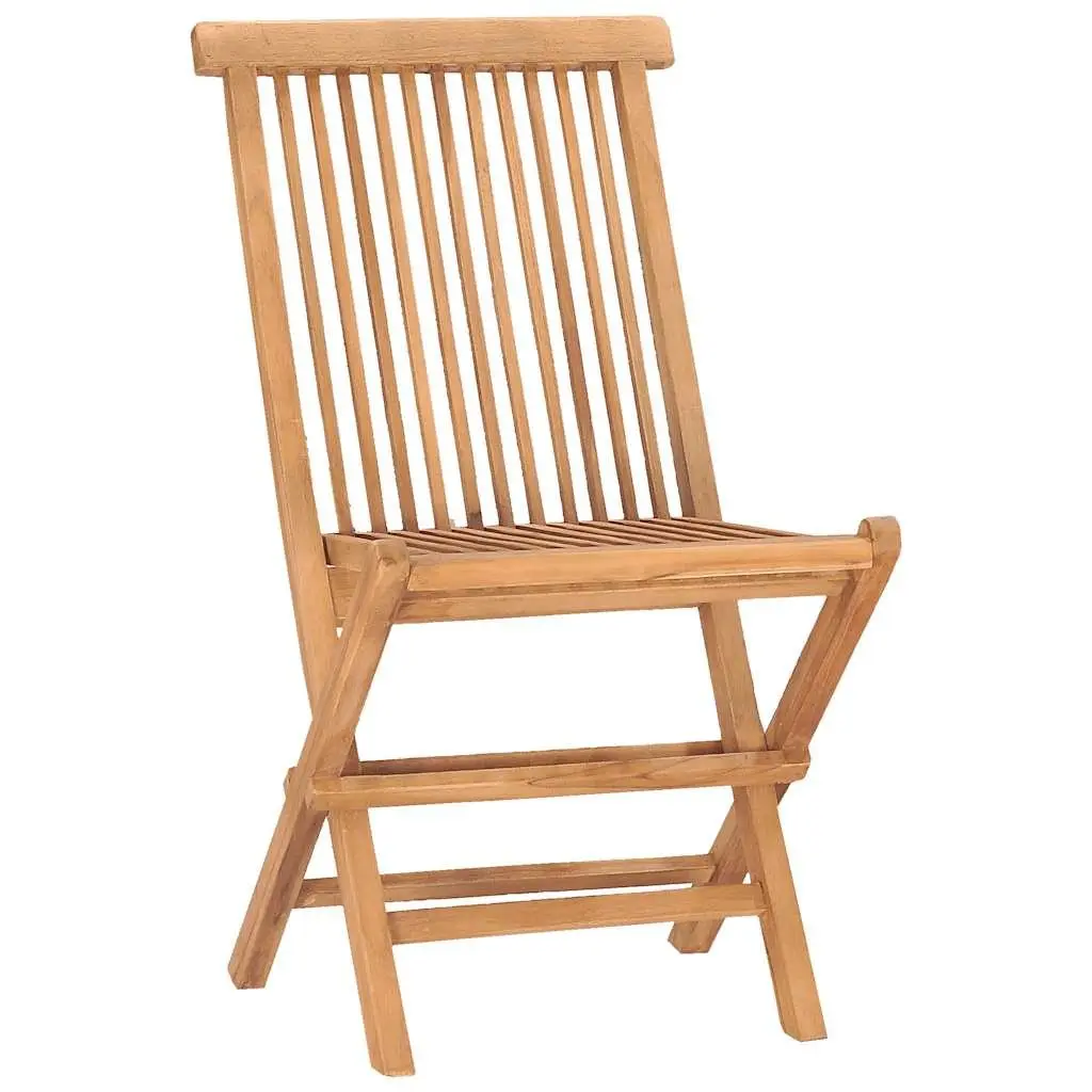5 Piece Folding Outdoor Dining Set Teak Wood Garden Furniture Patio Table Chairs
