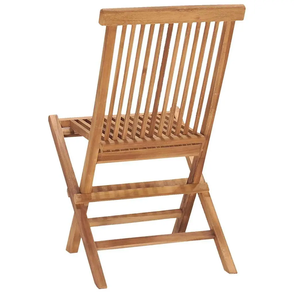 5 Piece Folding Outdoor Dining Set Teak Wood Garden Furniture Patio Table Chairs