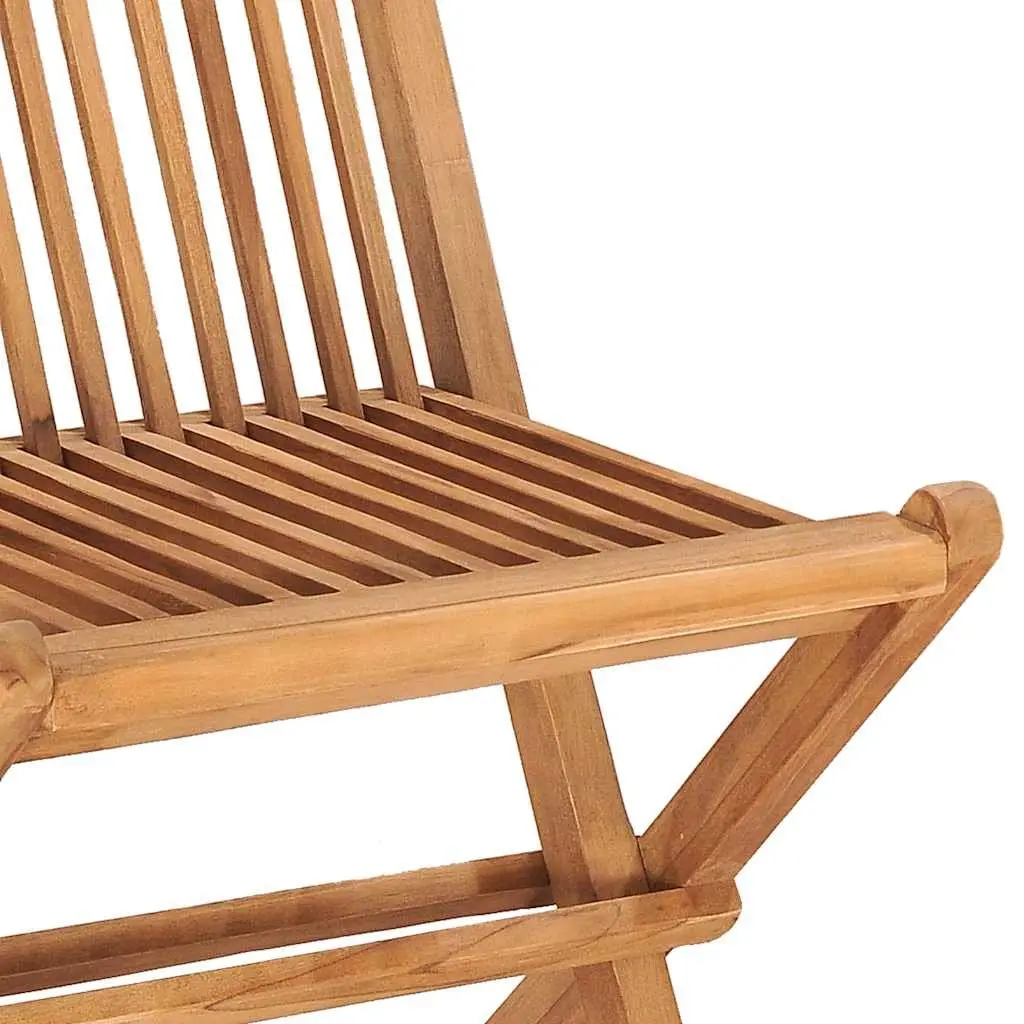 5 Piece Folding Outdoor Dining Set Teak Wood Garden Furniture Patio Table Chairs
