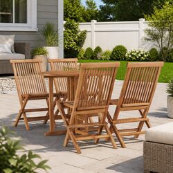 Charming Outdoor Dining Set - 5 Pieces of Teak Wood