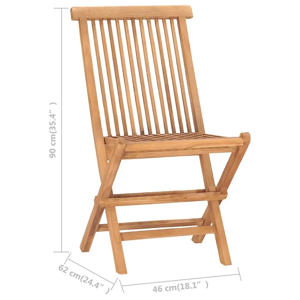 5 Piece Folding Outdoor Dining Set Teak Wood Garden Patio Table Chairs Brown