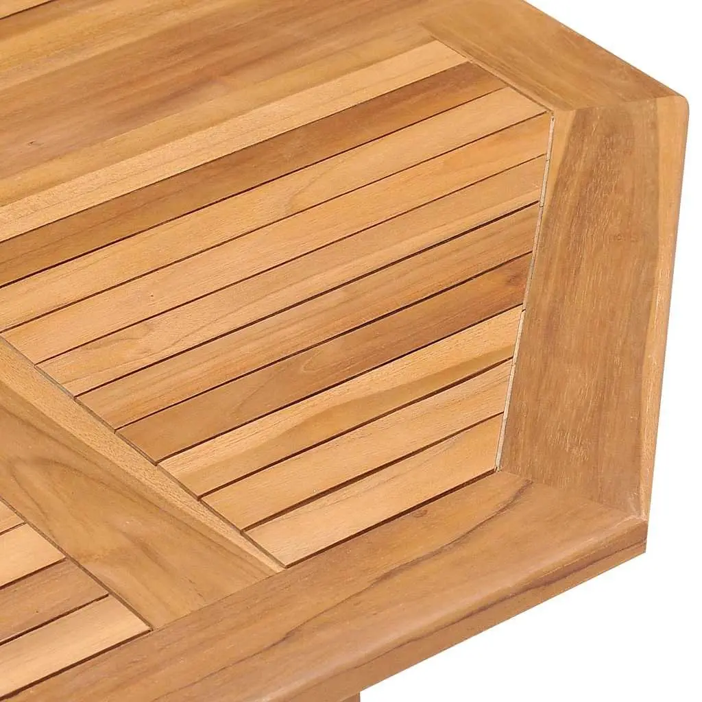5 Piece Folding Outdoor Dining Set Teak Wood Garden Patio Table Chairs Brown