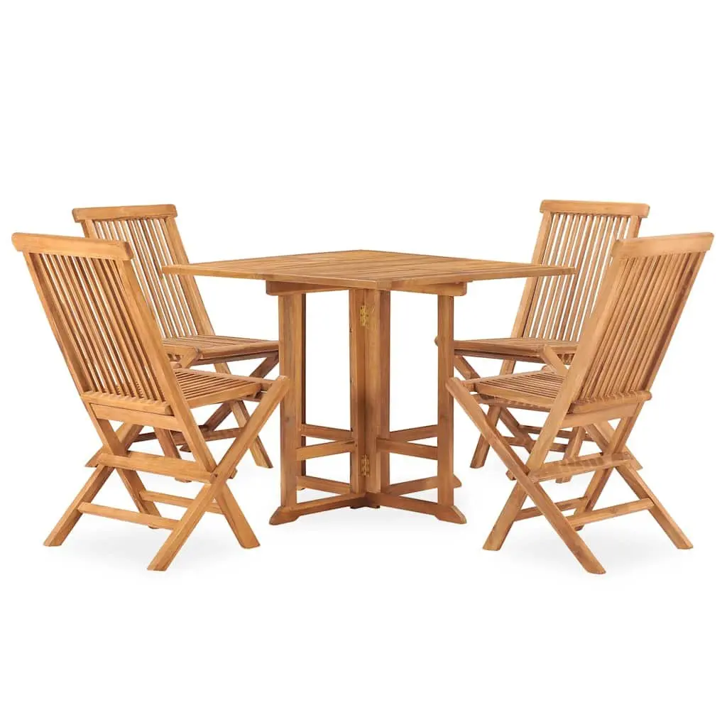 5 Piece Outdoor Dining Set with Folding Functionality