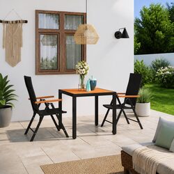 3 Piece Outdoor Dining Set with Rattan Chairs