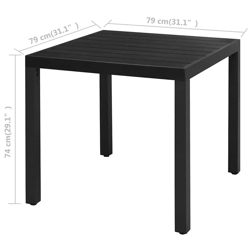 5 Piece Outdoor Dining Set Black Garden Patio Table Chairs Rattan Furniture