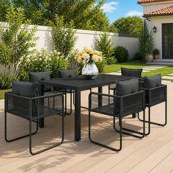 7 Piece Garden Dining Set for Outdoor Areas
