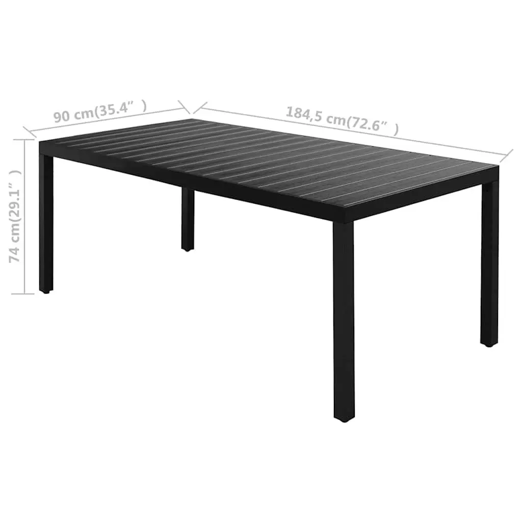 Garden Dining Set 7 Piece Outdoor Furniture Patio Table Chairs Black