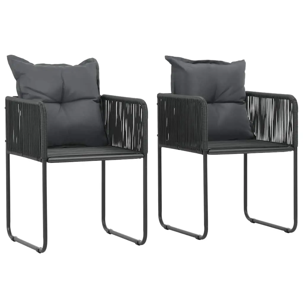 Garden Dining Set 3 Piece Outdoor Furniture Chair Table Patio Black