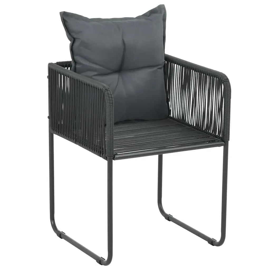 Garden Dining Set 3 Piece Outdoor Furniture Chair Table Patio Black
